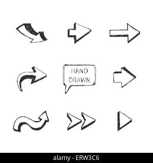 Disegnata a mano frecce set.PARTE II Illustrazione Vettoriale