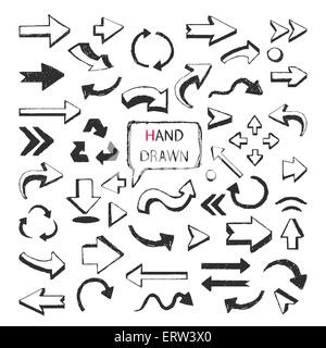 Disegnato a mano le frecce grandi serie Illustrazione Vettoriale