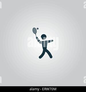 Giocatore di tennis, silhouette Illustrazione Vettoriale