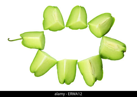 Fette di Chayote Foto Stock