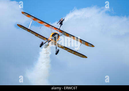 Il Breitling Wingwalkers a Airshow Throckmorton Foto Stock