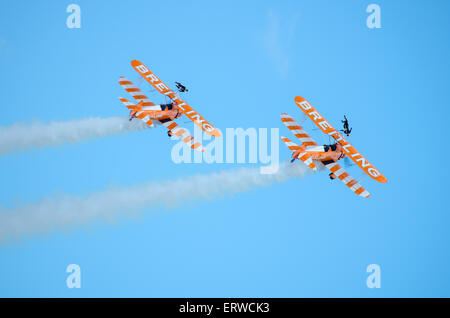 Il Breitling Wingwalkers a Airshow Throckmorton Foto Stock