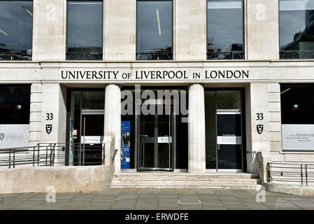 Università di Liverpool a Londra, Finsbury Square, London Borough di Islington, Inghilterra Gran Bretagna REGNO UNITO Foto Stock