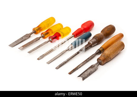 Selezione di vintage scalpelli e cacciaviti Foto Stock