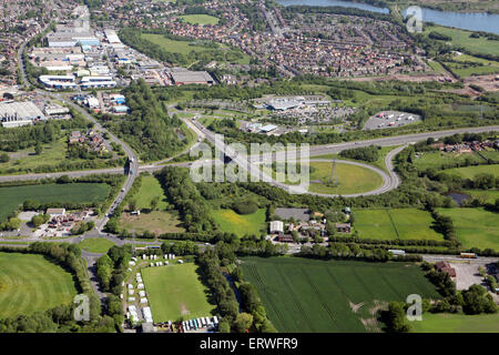 Vista aerea del Norton Canes servizi sulla M6 strada a pedaggio in autostrada in Staffordshire, Regno Unito Foto Stock