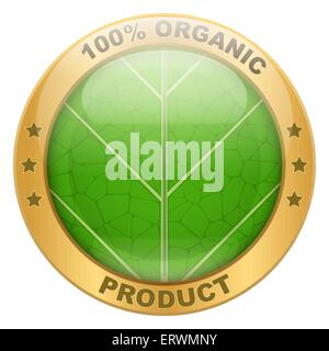 Icona di organico per il cibo o bevande. Illustrazione Vettoriale