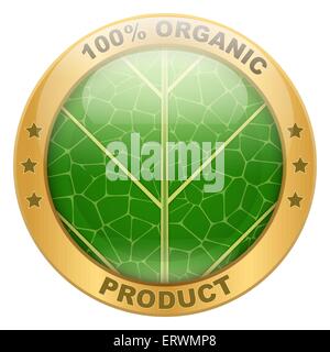 Icona di organico per il cibo o bevande. Illustrazione Vettoriale