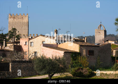 Peratallada città. XI secolo. España, Catalunya, provincia de Girona, Baix Empordà, Forallac, Peratallada. Foto Stock