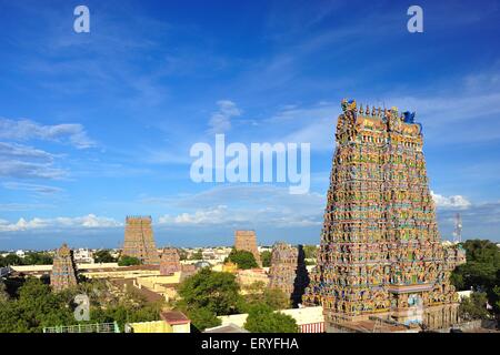 Meenakshi sundareswarar o meenakshi amman tempio ; Madurai ; Tamil Nadu ; India , asia Foto Stock