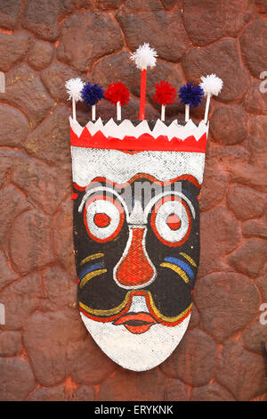 Maschera decorativa per decorazione di parete , India del Nord Est , India , Asia Foto Stock