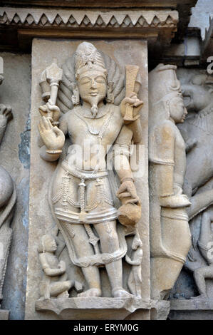 Agni dev statua lakshman temple khajuraho Madhya Pradesh India Asia Foto Stock