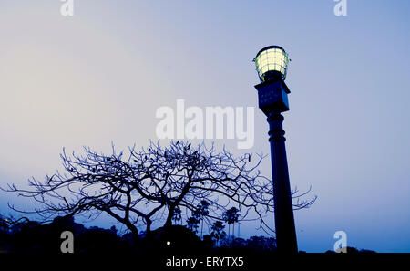 Vecchio palo lampada, luce strada, palo luce, lampione, lampada da strada, Calcutta, Kolkata, Bengala Occidentale, India, Asia Foto Stock