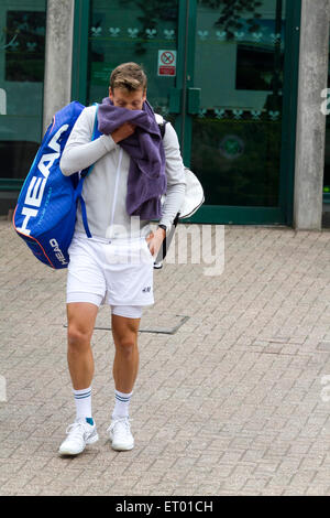 Il torneo di Wimbledon, Londra, Regno Unito. Decimo Giugno, 2015. Ceca giocatore di tennis Tomas BERDYCH arriva a WImbledon AELTC per la pratica del credito: amer ghazzal/Alamy Live News Foto Stock