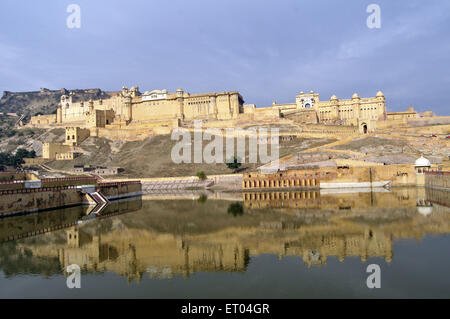 Ambra Palace di Jaipur in Rajasthan in India Foto Stock