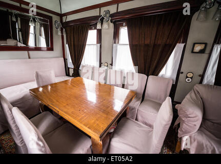 All'interno del Stalin Pullman personale carrozza ferroviaria a Joseph Stalin museo nella città Gori, Georgia Foto Stock