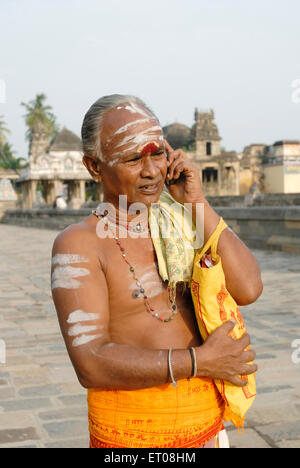 Sacerdote di Chidambaram Nataraja tempio ; Chidambaram ; Tamil Nadu ; India n. MR Foto Stock