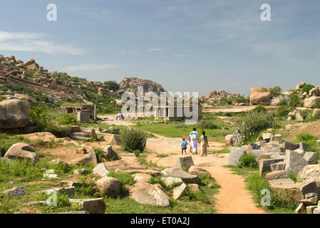 Le rovine di Hampi ; Karnataka ; India Foto Stock