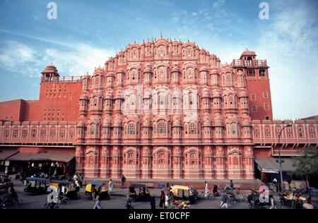 Hawa Mahal Palace di vento ; Jaipur ; Rajasthan ; India Foto Stock