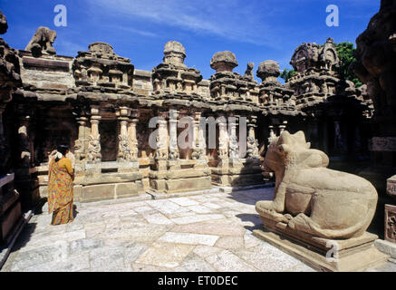 Tempio Kailasanatha ; Kanchipuram ; Tamil Nadu ; India Foto Stock