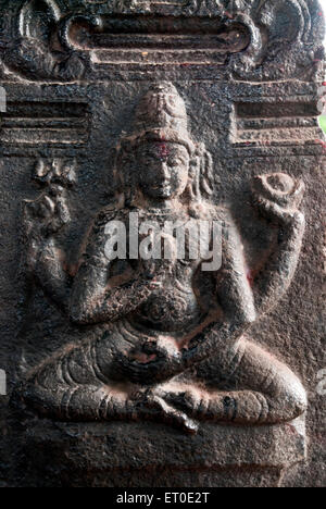 Shiva scolpito sul pilastro di thiyagaraja swamy temple ; Thiruvotriyur ; Madras Chennai ; Tamil Nadu ; India Foto Stock