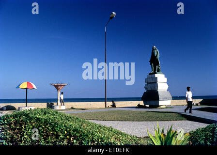 Statua di Joseph Francois Dupleix, Pondicherry, Puducherry, Tamil Nadu, territorio dell'Unione, UT, India, Asia Foto Stock