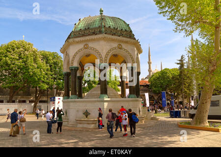 Il tedesco della fontana, Piazza Sultanahmet, Istanbul, Turchia. Foto Stock