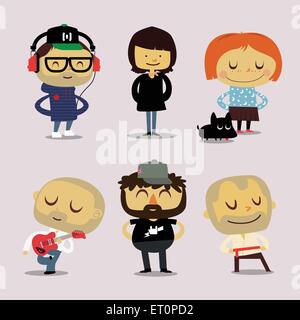 Ufficio divertenti personaggi sorridente Illustrazione Vettoriale