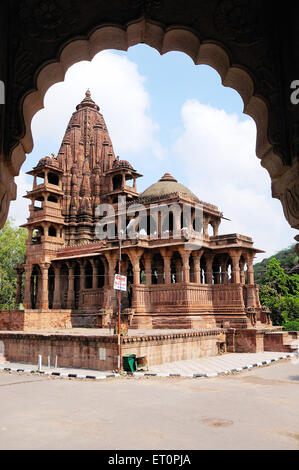 Deval ; Royal Cenotaph ; Mandore Garden ; Mandore ; Jodhpur ; Rajasthan ; India Foto Stock