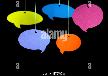 Blank fumetti appeso dal filetto India Asia Foto Stock