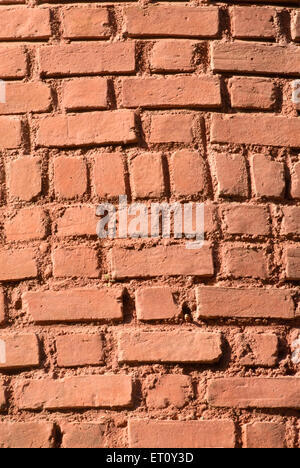 Muro di mattoni, Bassein, Vasai, Thane, Maharashtra, India Foto Stock