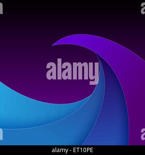 Swirly viola e blu delle onde di carta dello sfondo. EPS RGB 10 illustrazione vettoriale Illustrazione Vettoriale