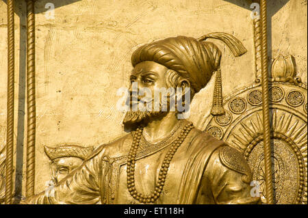 Chhatrapati Shivaji Maharaj murale Bombay Mumbai Maharashtra India Asia Foto Stock