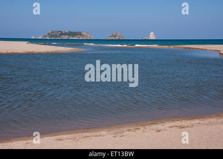 Foce del fiume Ter. Gola del ter. Isole Medes. Torroella de Montgri Foto Stock