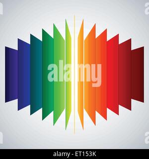 Prospettiva 3d rainbow abstract rettangoli su sfondo bianco. EPS RGB 10 illustrazione vettoriale Illustrazione Vettoriale