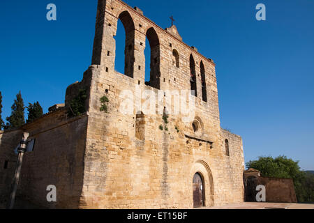 Chiesa di Sant Esteve de Peratallada (Forallac). Romanico. XIII secolo. Foto Stock