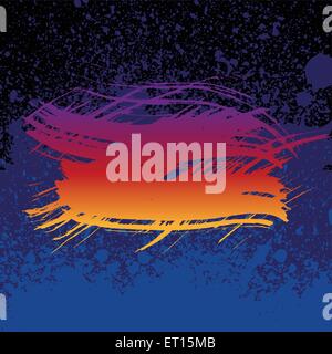 Grunge colorata pennellata su blu scuro vernice splats sfondo. EPS RGB 10 illustrazione vettoriale Illustrazione Vettoriale