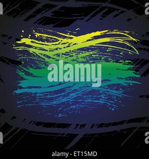 Grunge colorata pennellata su sfondo nero. EPS RGB 10 illustrazione vettoriale Illustrazione Vettoriale