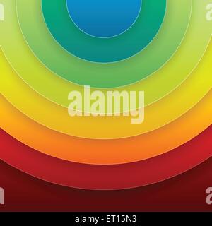 Infographics arcobaleno carta rotonde forme sfondo astratto. EPS RGB 10 illustrazione vettoriale Illustrazione Vettoriale