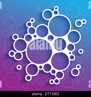 Abstract infographics cerchi bianchi con ombra su blu e viola dello sfondo. EPS RGB10 illustrazione vettoriale Illustrazione Vettoriale