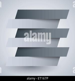 Infographics bianco e grigio rettangolo di carta per striscioni con ombre su sfondo bianco. EPS RGB 10 illustrazione vettoriale Illustrazione Vettoriale