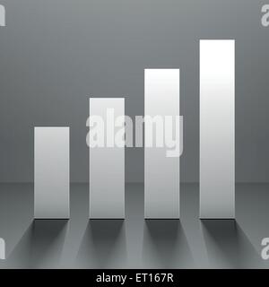 Infographics bianco strisce di carta grafico con ombre realistiche su sfondo grigio. EPS RGB 10 illustrazione vettoriale Illustrazione Vettoriale