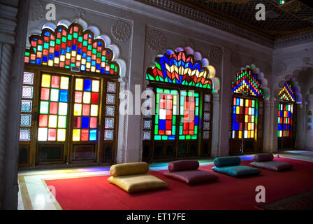 Sheesh Mahal, la sala degli specchi, Forte Mehrangarh, Jodhpur, Rajasthan, India Foto Stock