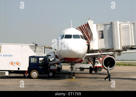 Vestibolo per aerei, ponte di imbarco passeggeri, ponte aereo, jet bridge, jetway, Ponte aereo, India Foto Stock