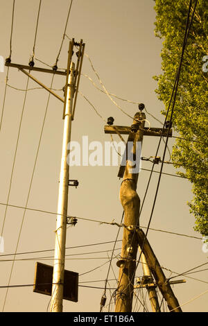 Polo elettrico vecchio e nuovo ; Srinagar ; Jammu e Kashmir ; India Foto Stock