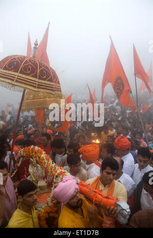 Cerimonia dell'incoronazione di Shivaji Maharaj ; Forte di Raigad ; Mahad ; Maharashtra ; India ; Asia ; Asia ; indiano Foto Stock