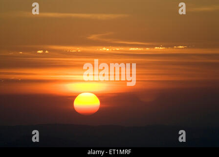 Punto del tramonto, Chikhaldara, stazione collinare, catena montuosa di Satpura, altopiano Deccan, Amravati, Maharashtra, India, Asia Foto Stock