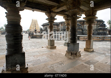 Tempio di Chennakeshava, Tempio di Keshava, Tempio di Kesava, Tempio di Vijayanarayana, Belur, Hassan, Karnataka, India, Asia Foto Stock