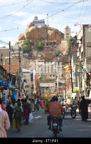 Rock forte e vinayaka tempio a Tiruchirappalli ; Tamil Nadu ; India Foto Stock