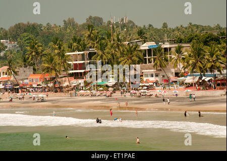 Alberghi ; Spiaggia di Kovalam ; Trivandrum ; Thiruvananthapuram ; Kerala ; India ; Asia Foto Stock