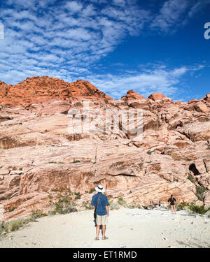 Gli escursionisti al Red Rock Canyon National Conservation Area vicino a Las Vegas Foto Stock